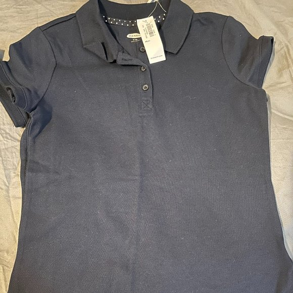 Old Navy - Girls Medium 8 Navy Blue Uniform Shirt - Picture 1 of 1